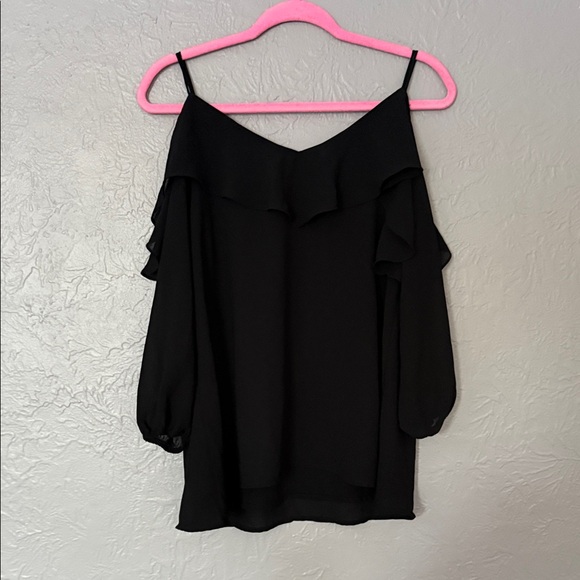 Doe & Rae Black Ruffle Blouse - Picture 3 of 3